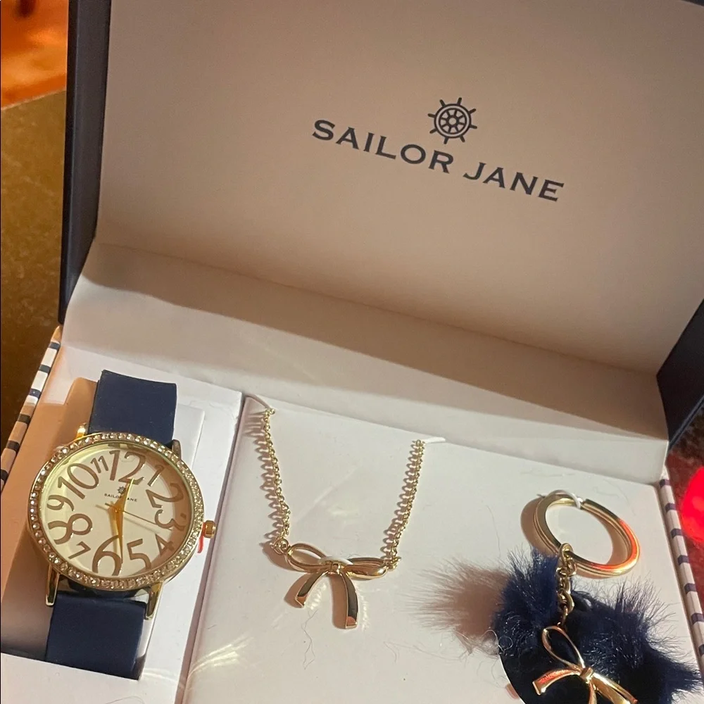 Sailor Jane - NWOT Navy Blue Watch and Necklace Set
